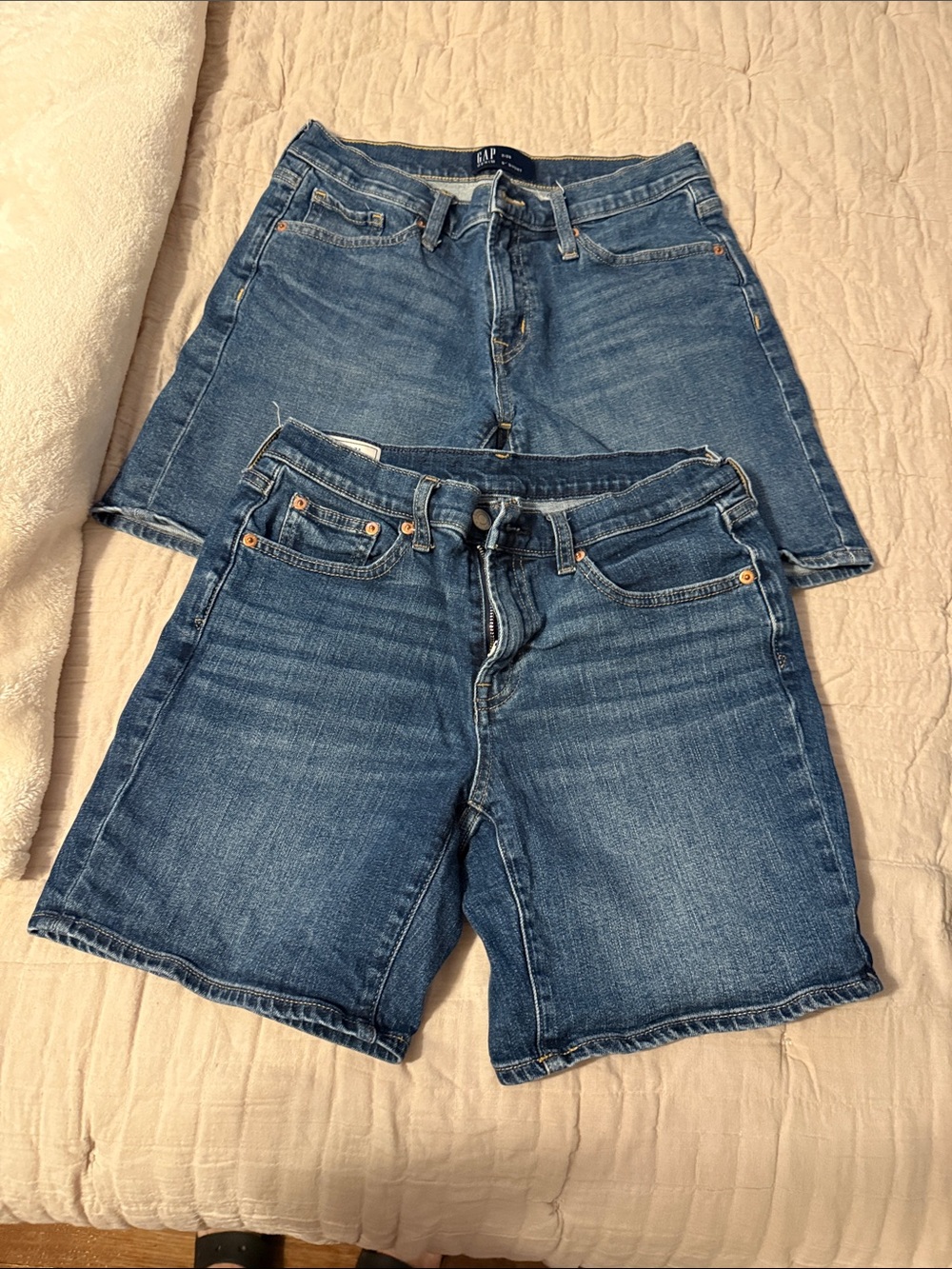 2 pair Gap Denim 5” shorts. Size 2